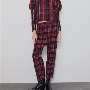 Zara Slouchy Plaid Pants